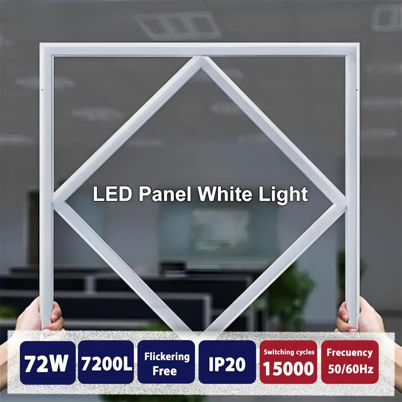 LED Diamond Frame Panel Light 72W – 600×600mm | Cool White