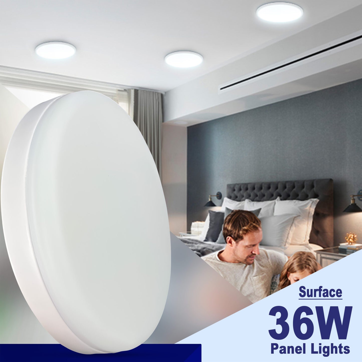 Led Recessed Ceiling Light Round Panel Down Lights 36W Circle IP54 Fire Rated