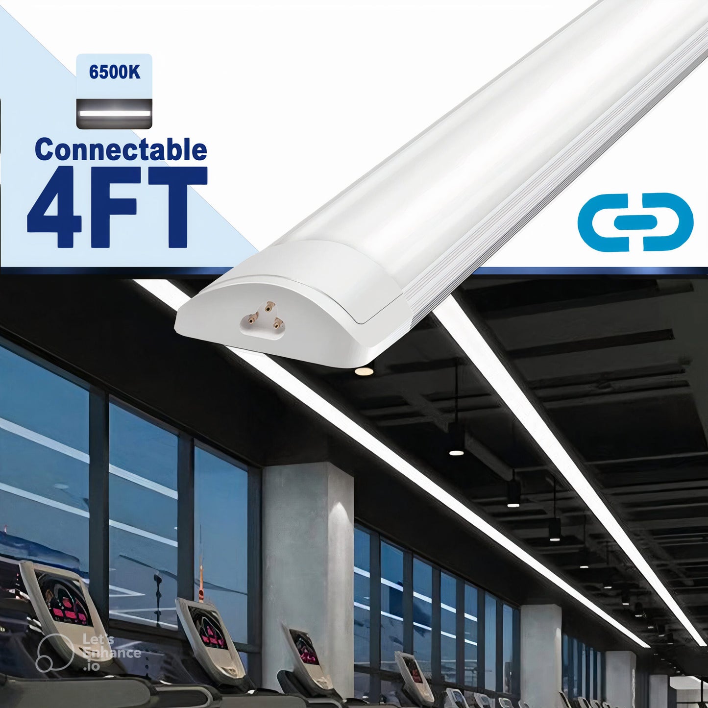 4FT LED Batten Light 50W Connectable