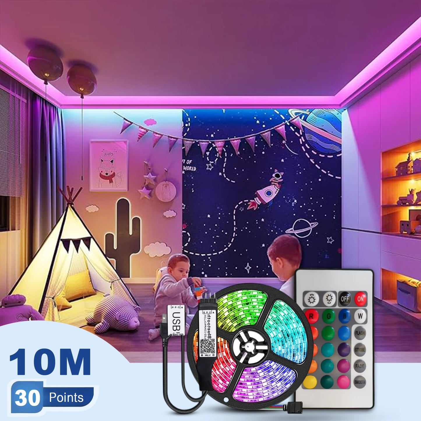 RGB LED Strip Light with Remote – IP20