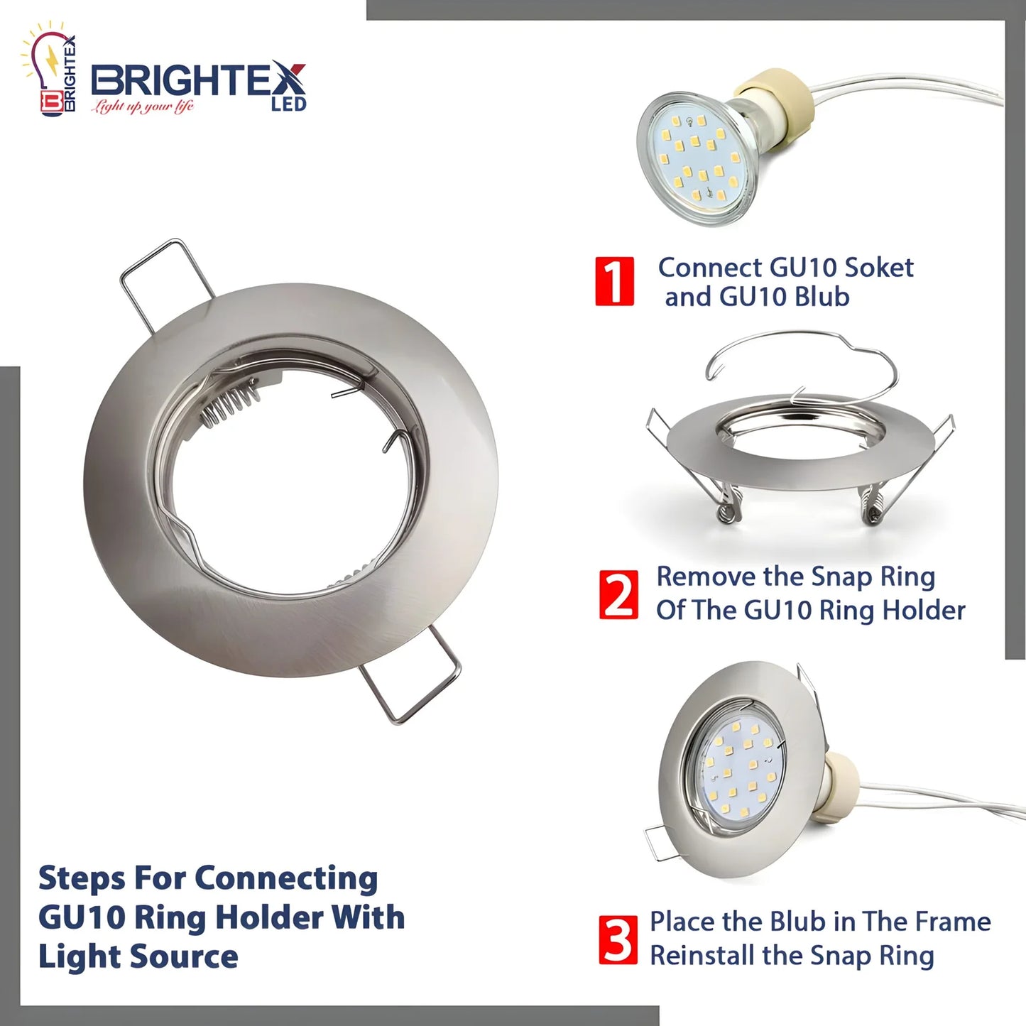GU10 Holder downlight IP20-Ring – Available in Various Colors