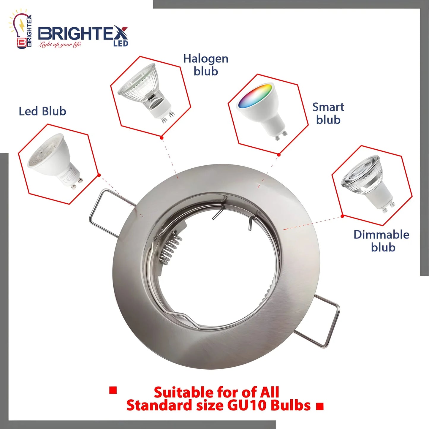 GU10 Holder downlight IP20-Ring – Available in Various Colors