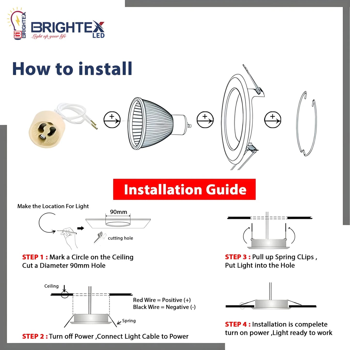 GU10 Holder downlight IP20-Ring – Available in Various Colors