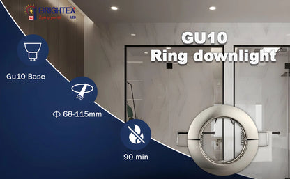 GU10 Holder downlight IP20-Ring – Available in Various Colors