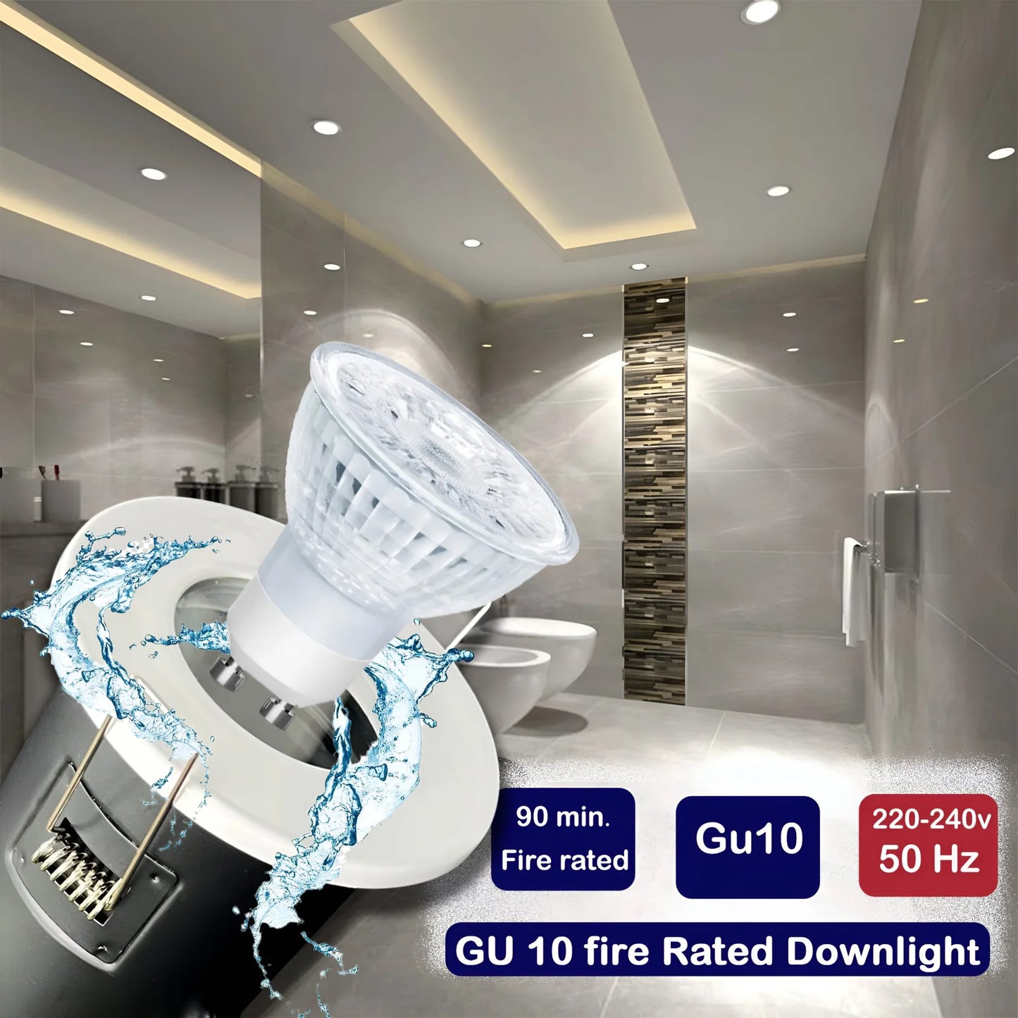 GU10 Holder downlight IP65, 35W Available in Various Colors