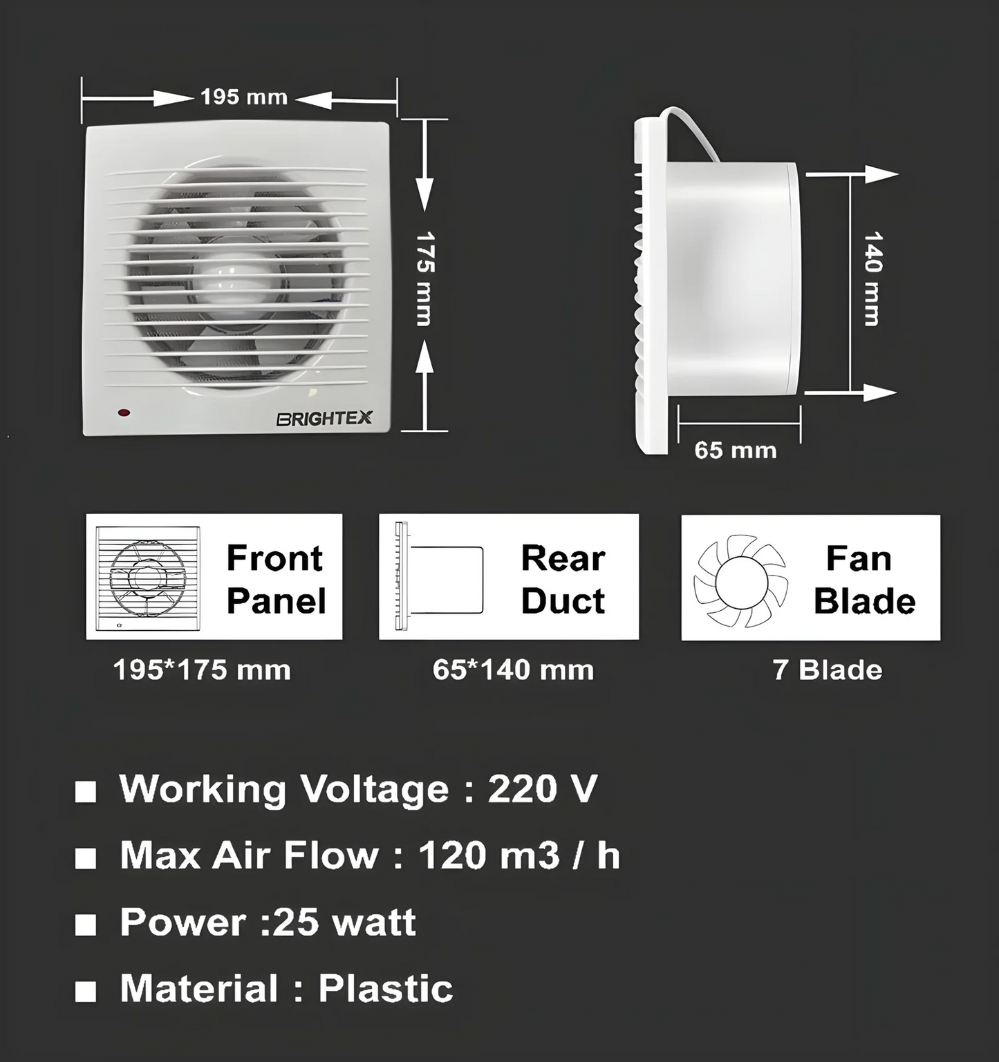 6-Inch Silent Bathroom Extractor Fan