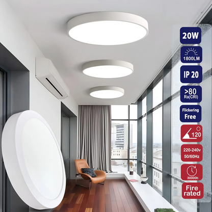 Surface Panel Light – Round | 6500K Cool White | 20W & 36W