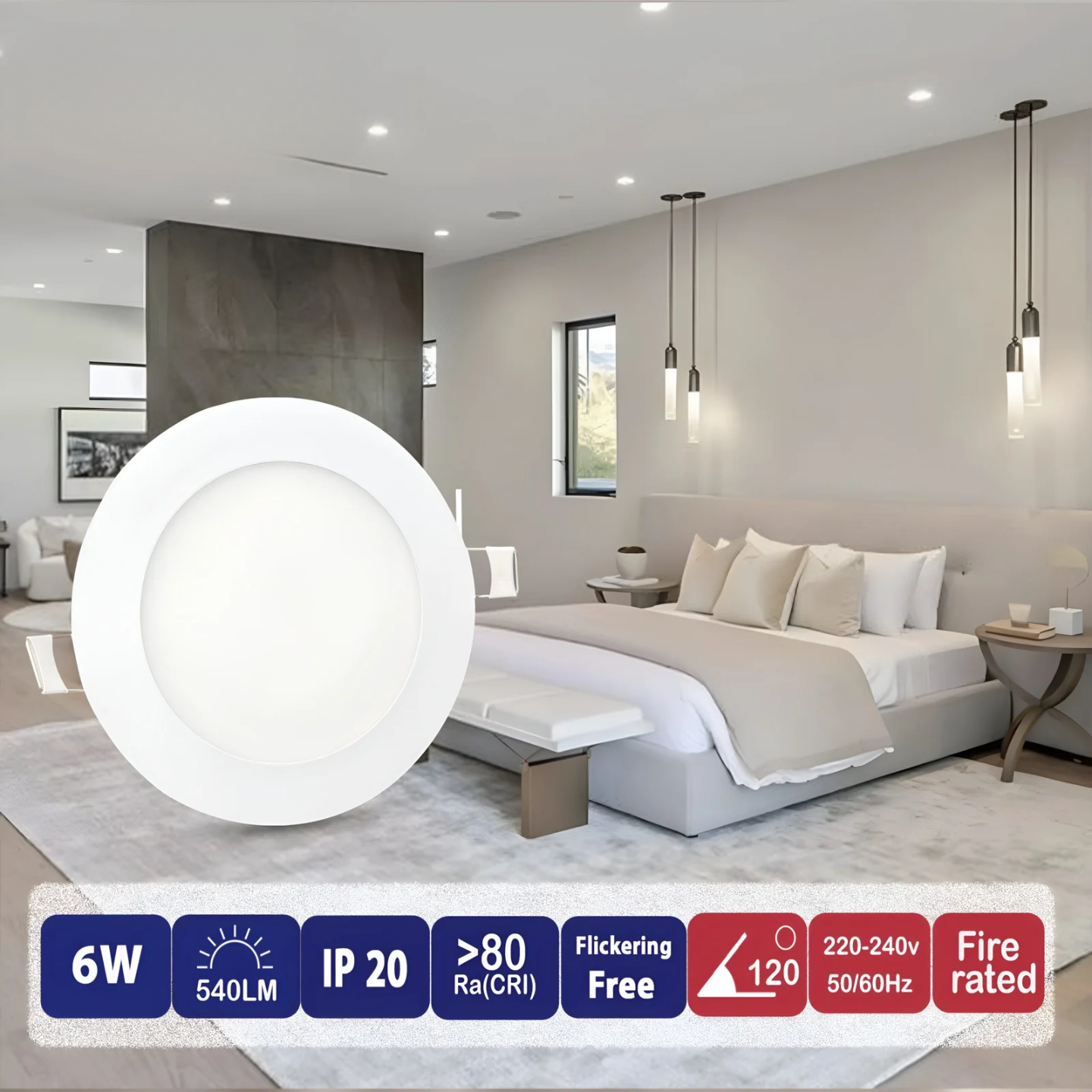 4 Inch Round Recessed LED Panel Light | Available in 6+3W Dual Color