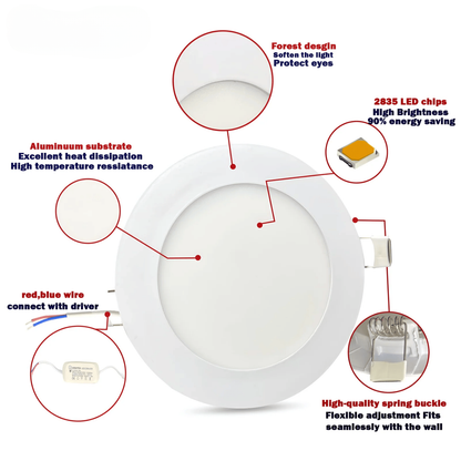 4 Inch Round Recessed LED Panel Light | Available in 6+3W Dual Color