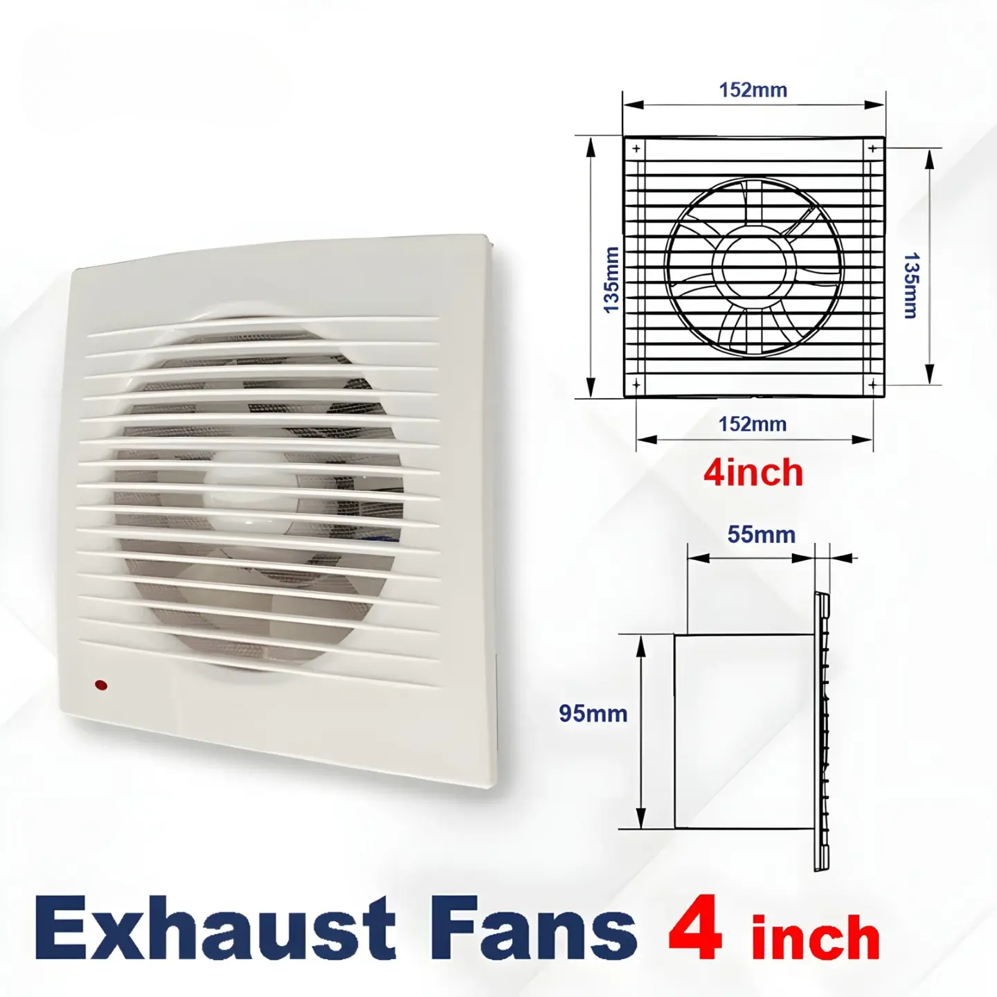 4-Inch Silent Bathroom Extractor Fan