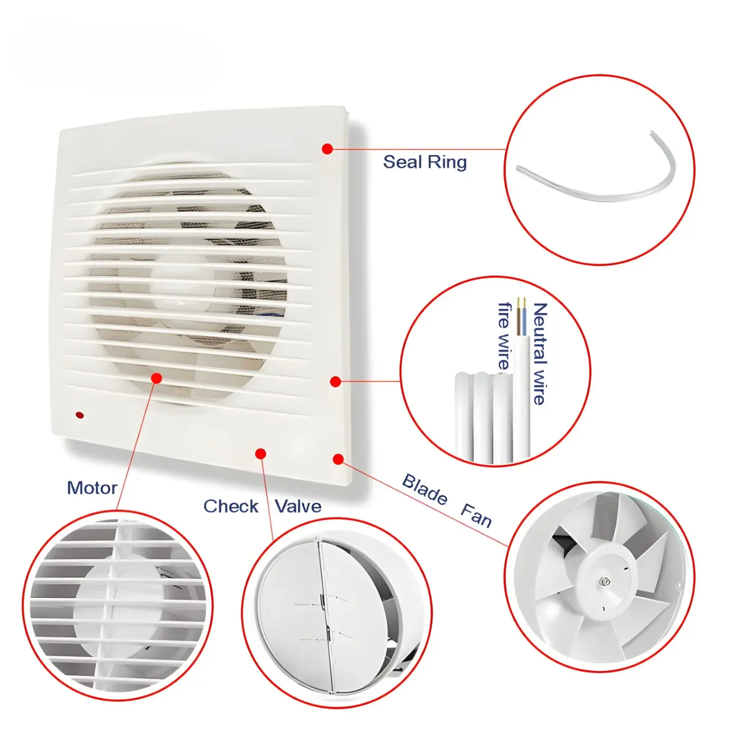 6-Inch Silent Bathroom Extractor Fan